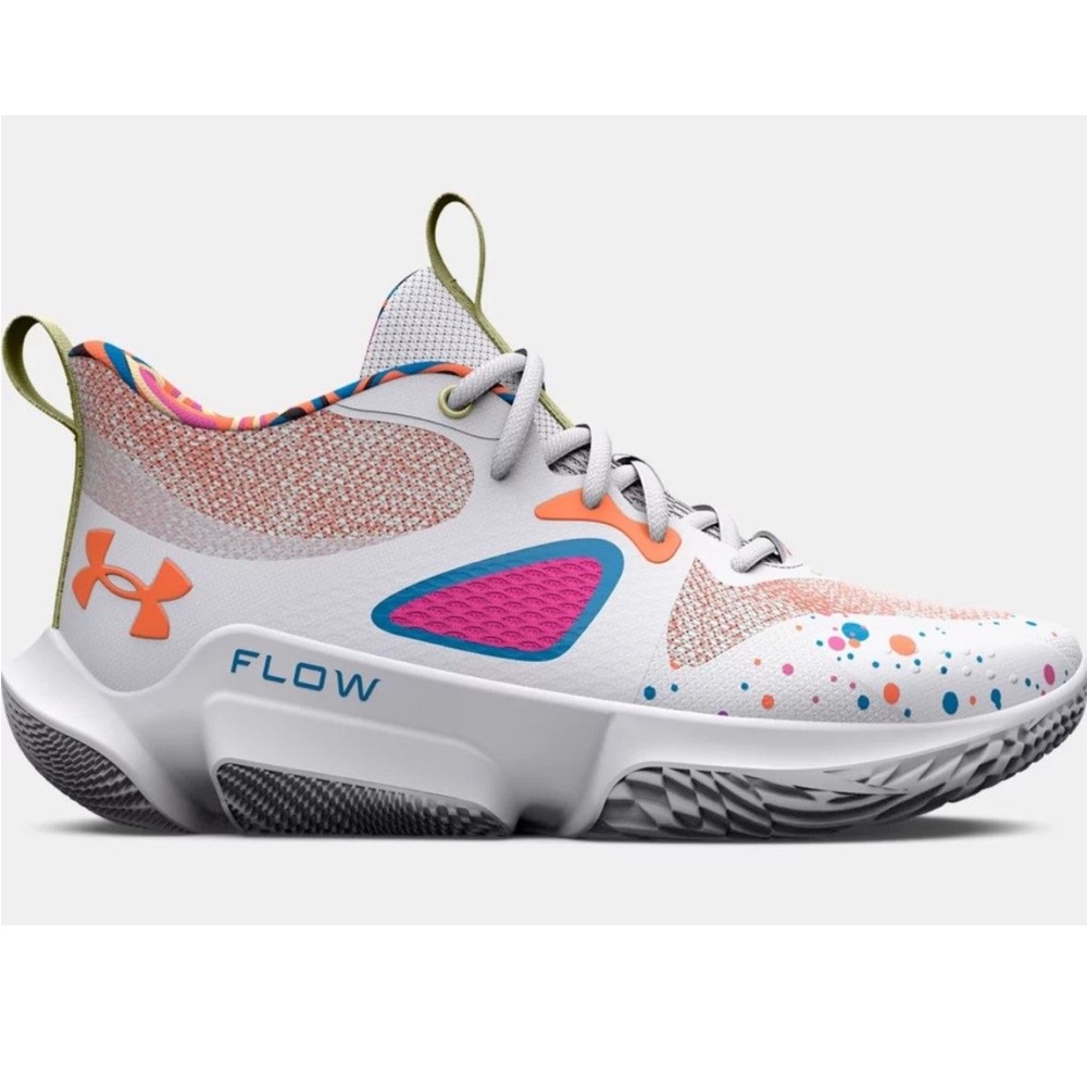 Under Armour White Sneakers with Pink and Orange Accents